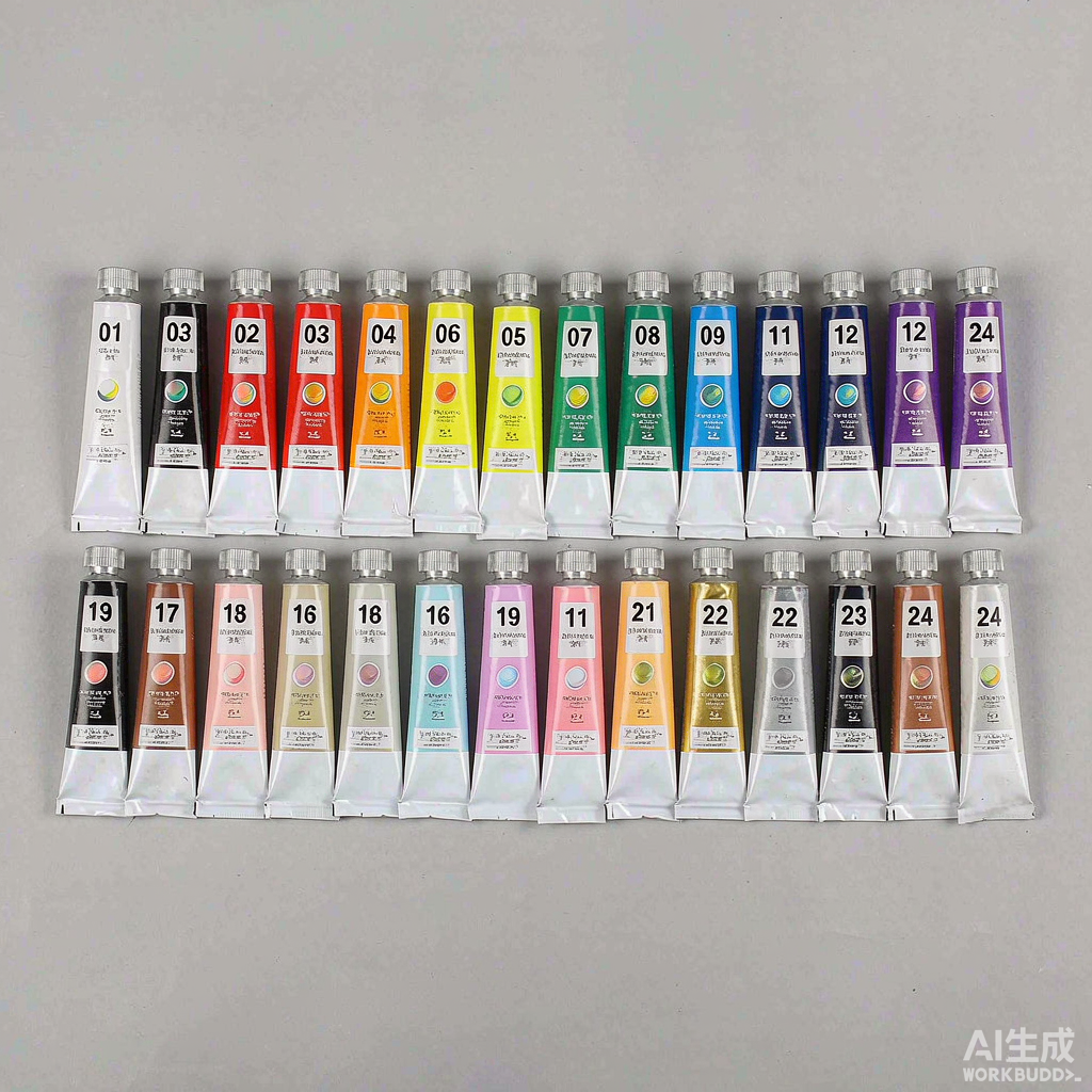 启明 丙烯颜料 24色 专业绘画套装